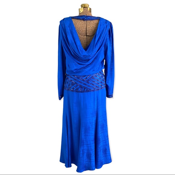 Vintage Beaded Silk D’ore Cocktail Dress, Women's 14 - Picture 4 of 16